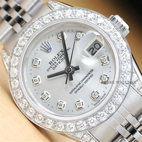 rolex white gold women|white gold rolex with diamonds.